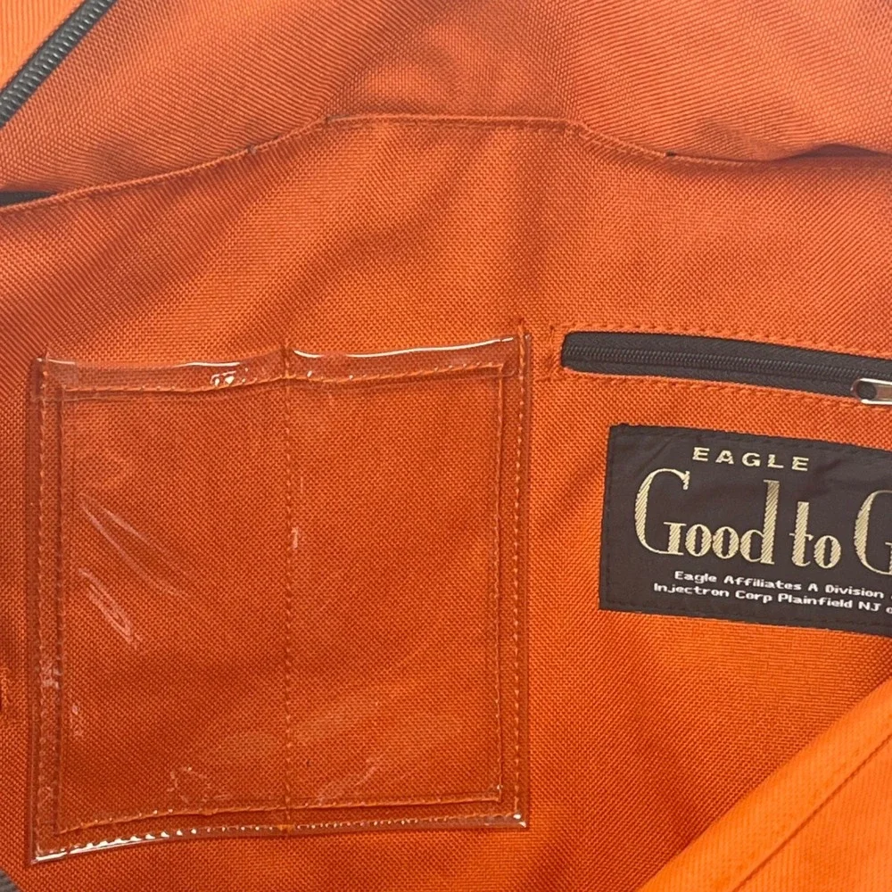 Eagle Good to Go Orange Travel Shoulder Bag Crochet Knitting Pockets Crafting